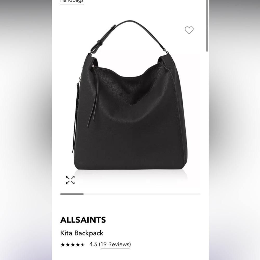 All Saints Kita Backpack Black Leather